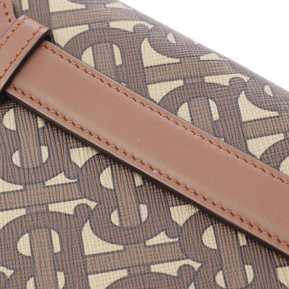 Burberry TB Monogram Shoulder Bag Canvas Leather Beige Brown - Picture 7 of 9